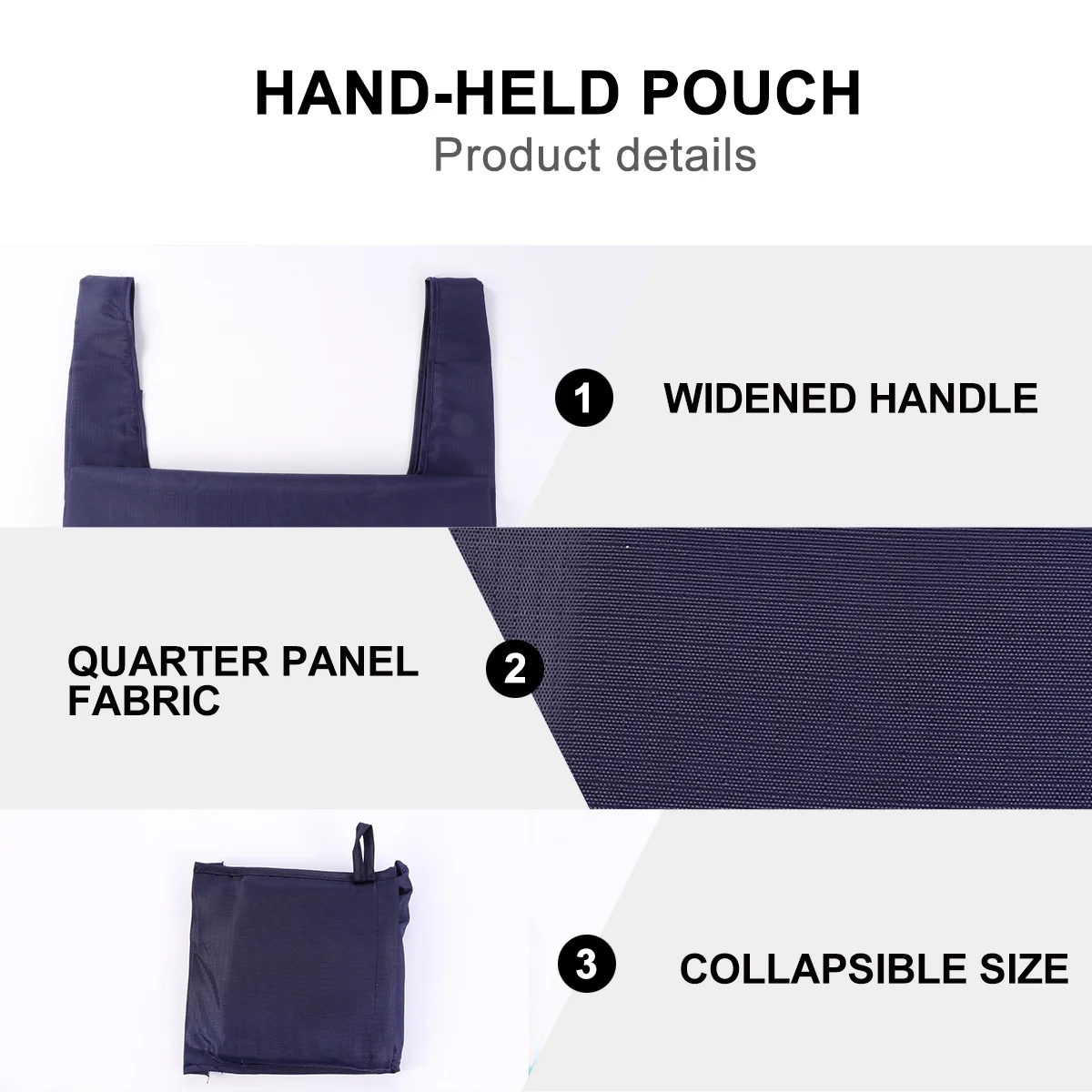 

1Set Waterproof Oxford Shopping Bag Large Capacity Folding Hand-Held Shoulder Bag 20kg Load Hand-Held Pouch