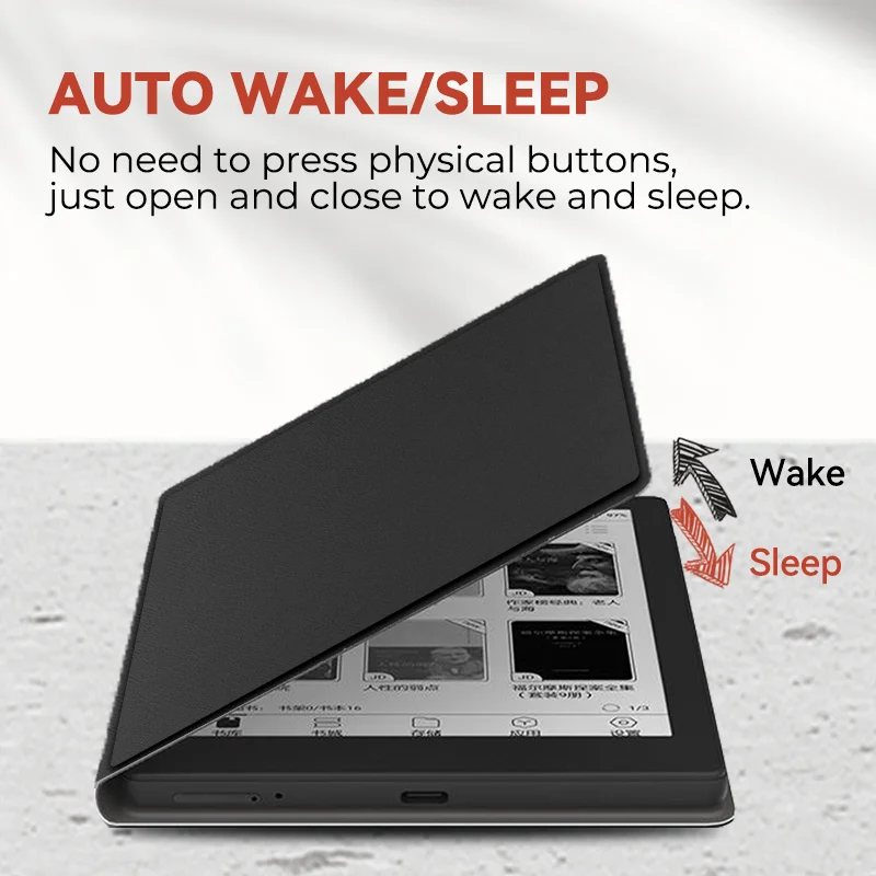 Twosheep capa de 6 polegadas para Onyx Boox Go6 Poke6 Poke5 Capa magnética sem concha Auto Sleep Wake Funct cor sólida preto branco