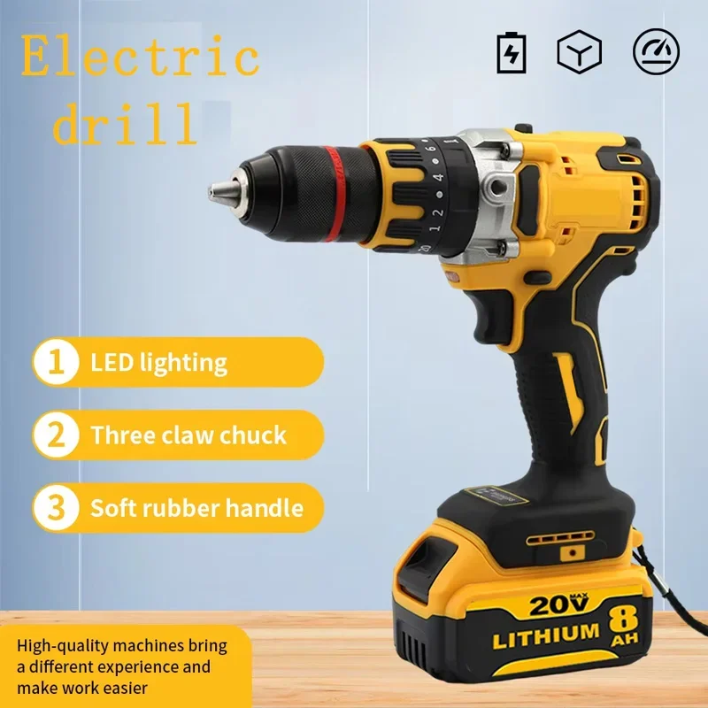 2024 new DCF860 Brushless Impact Electric Drill 20V Lithium Battery Electric Drill Screwdriver Multifunction Household Tools