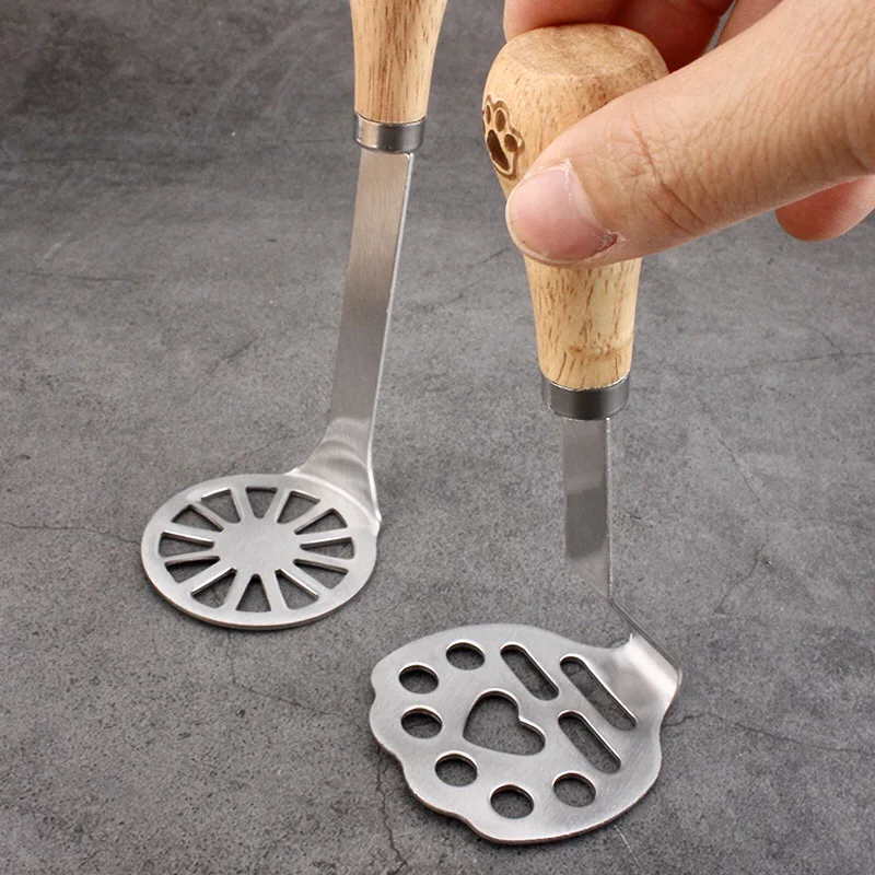 مكبس هريس الدب الصغير، أداة ضغط هريس من الفولاذ المقاوم للصدأ بدرجة الطعام، جهاز ضغط هريس البطاطس #4