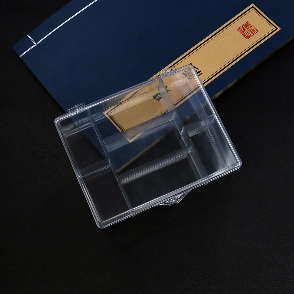 Multi-compartment Covered Jewelry Storage Box Small Transparent Earring Rice Bead Display Tool Portable Organizational Container