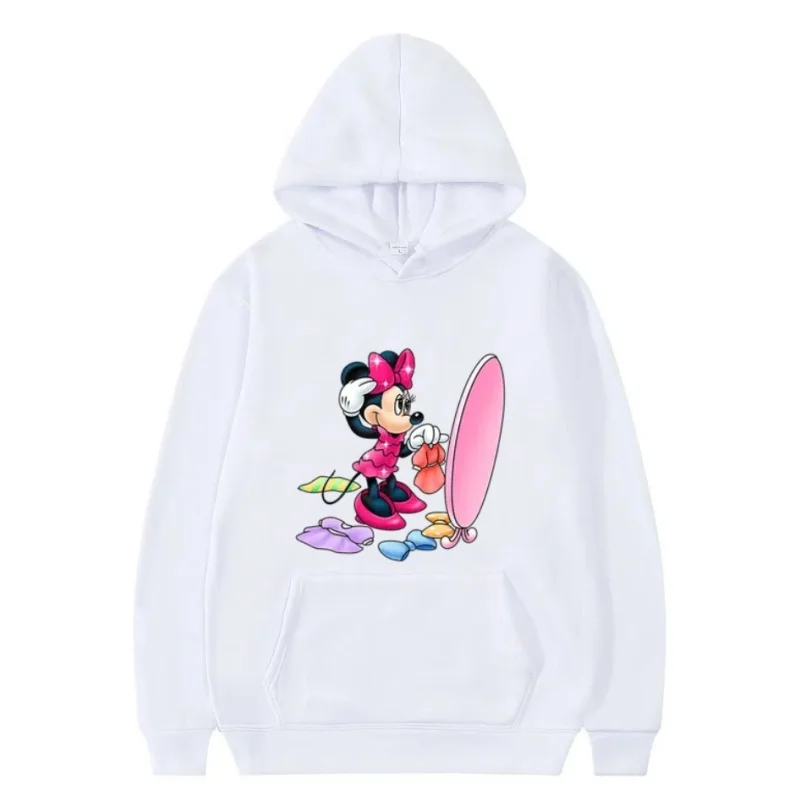 Bluzy i swetry z grafiką Myszki Miki i Minnie od Disneya, eleganckie i modne damskie bluzki z długim rękawem w stylu Y2K.