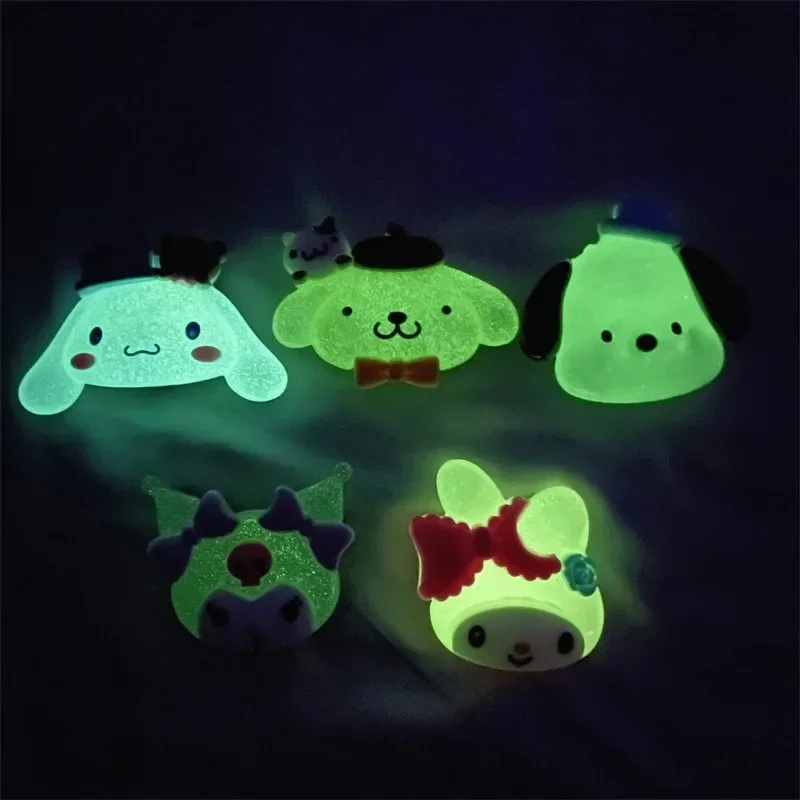 Kawaii Cartoon Sanrio Mobile Phone Air Cushion Holder Kuromi Melody Cinnamoroll Pochacco Doll Mobile Phone Decoration Luminous