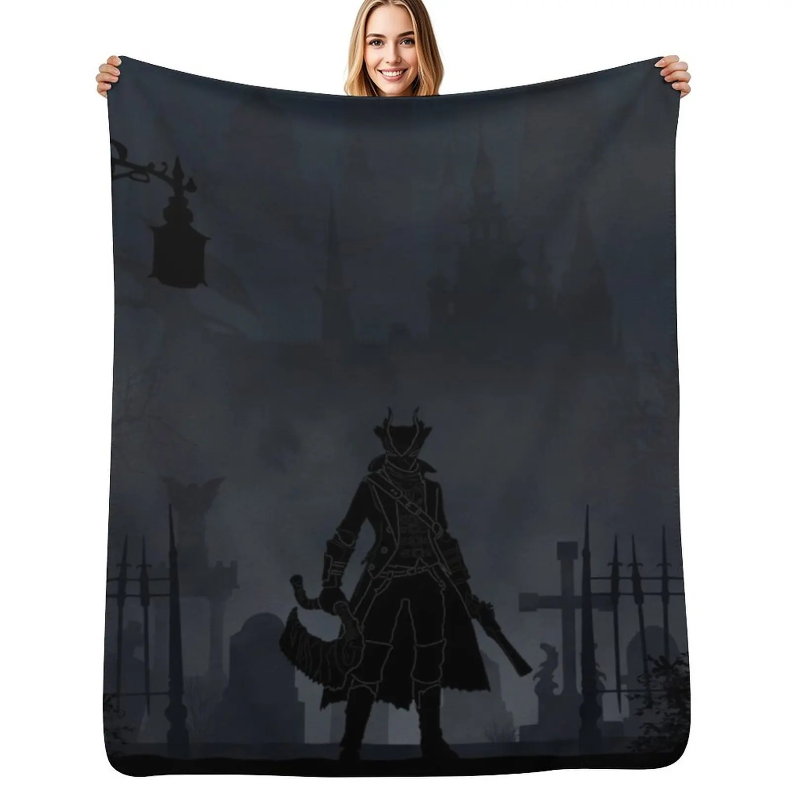 

Warriors Landscapes - Bloodborne Throw Blanket Soft Warm Blanket Gift for Grandparents
