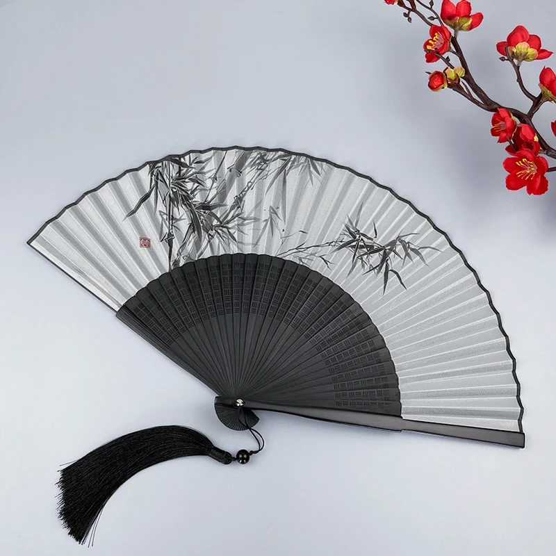 Fan, ancient style folding fan, ink wash style, men and women's ancient Hanfu, small national style folding fan, summer portable