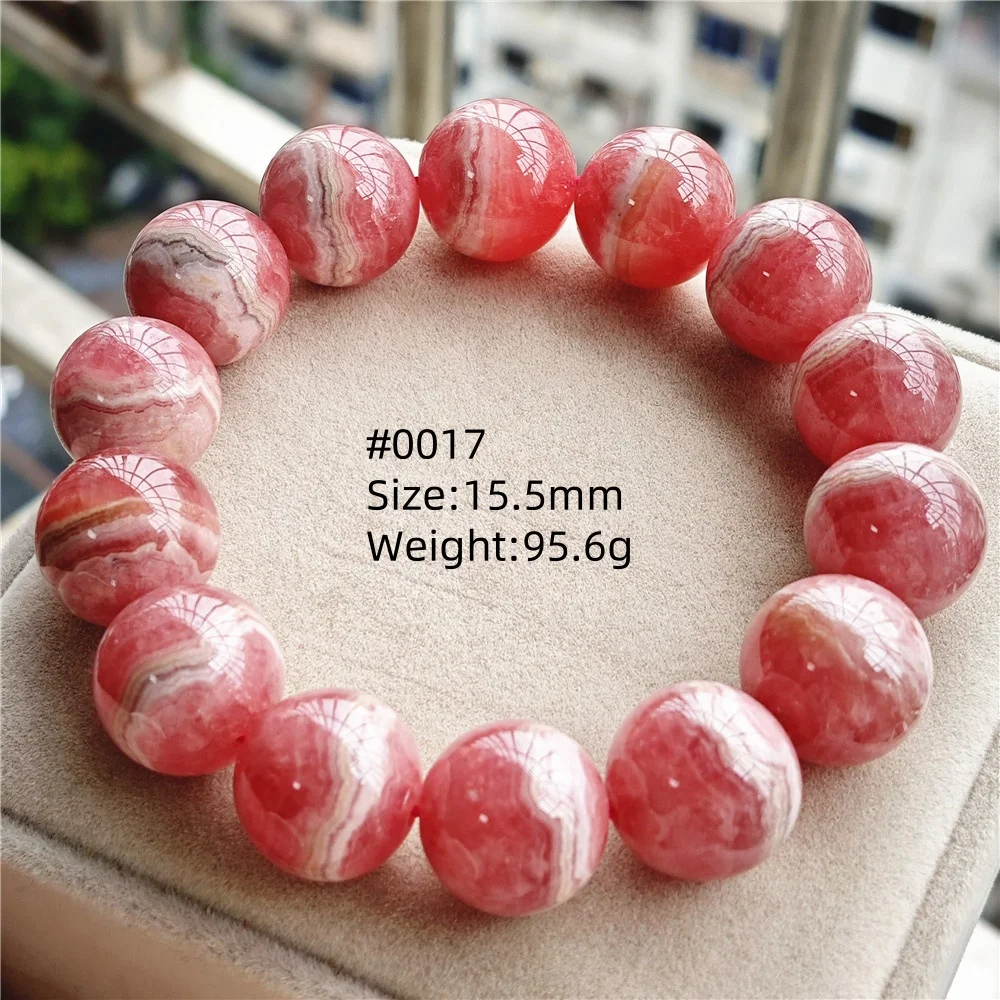 

Natural Red Rhodochrosite Bracelet Gemstone Jewelry Clear Round Beads Rhodochrosite Stretch Men Women Fashion Jewelry AAAAAA
