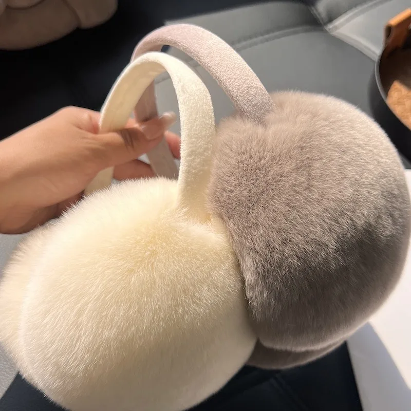 Simpatici e morbidi paraorecchie invernali da donna, caldi e antigelo, scaldamani pieghevoli per proteggere le orecchie.