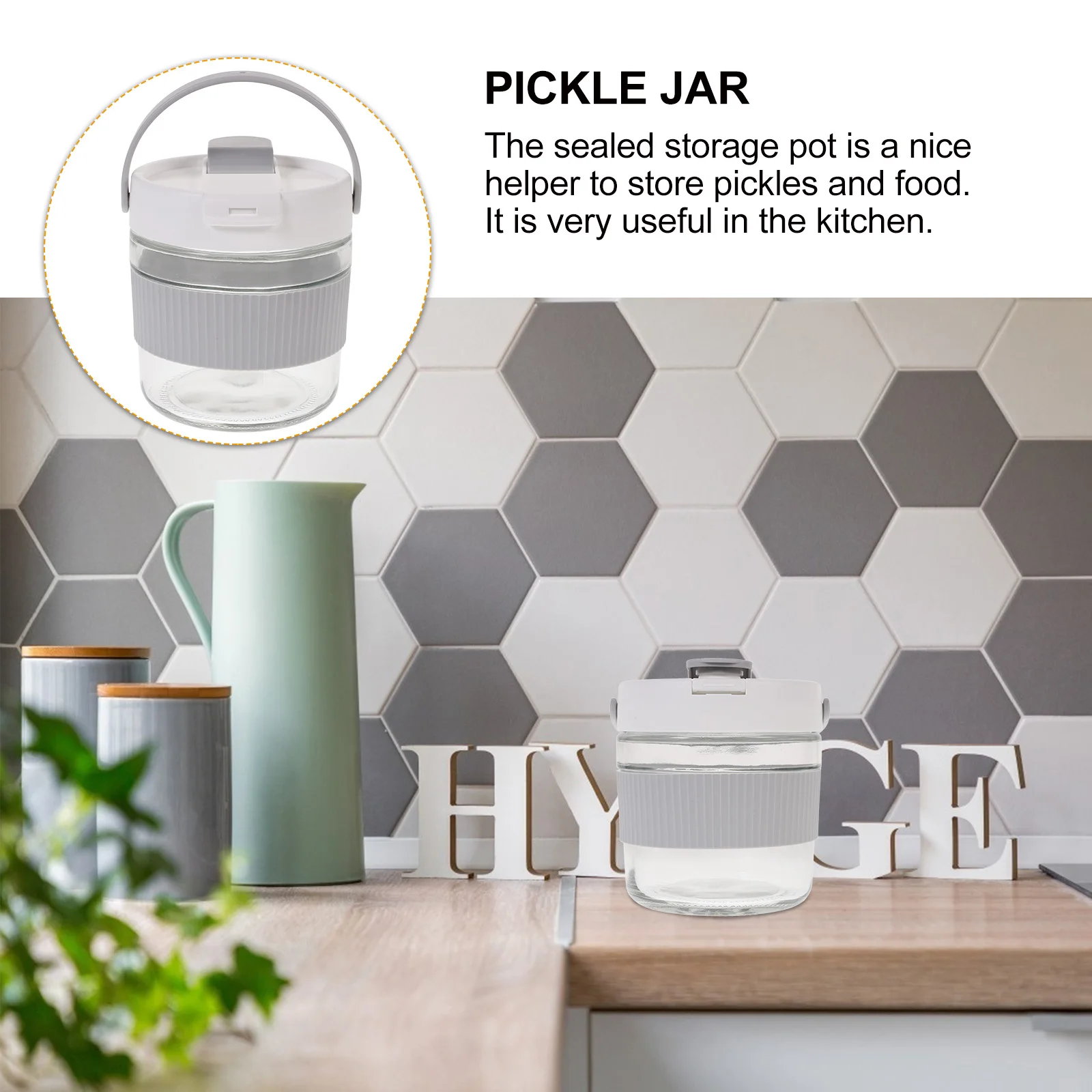 

Airtight Pickle Vegetable Fermenting Multi-Function Glass Fermenting Container Leakproof Wine Brewing Bottle For Home Restaurant