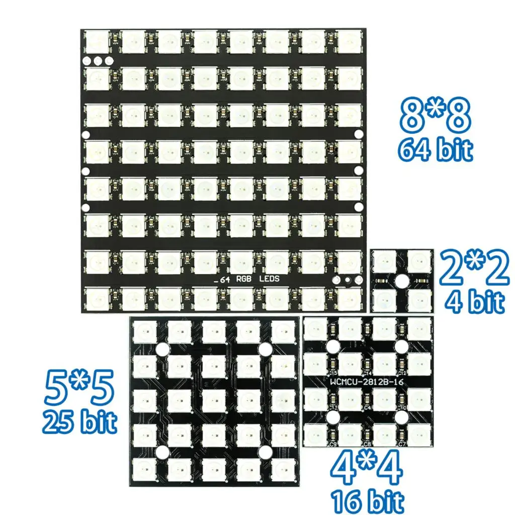 WS2812 LED 5050 RGB 8x8 4 16 25 64 LED Matrix for