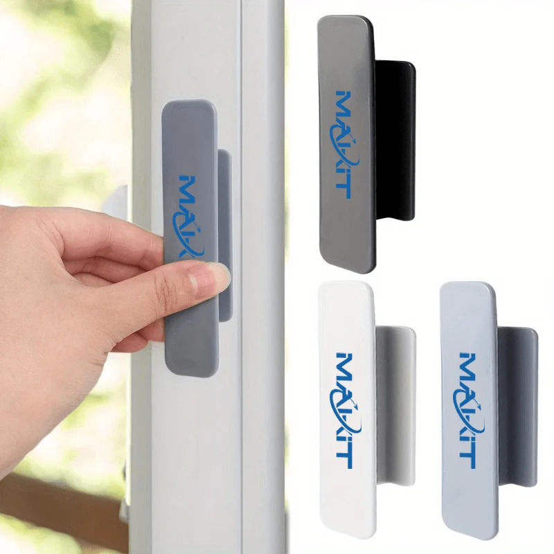 Makit 2pcs Punch-Free Self-Adhesive Door Handle, multi-purpose stick-on pull handle, strong adhesive for firm mounting,