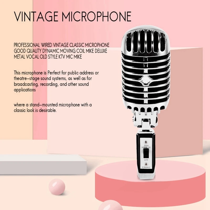 【articulos-mas-vendidos】microfono-clasico-vintage-con-cable-profesional-bobina-movil-dinamica-de-buena-calidad-mike-deluxe-metal-vocal-old-st