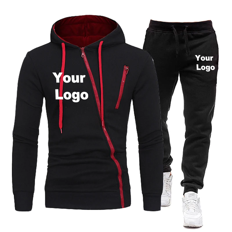 Spring Autumn Custom Logo Men\'s Sweat Suit Set Tracksuit Men Full Sleeve Tops with Hood Outdoor Sport Wear Men\'s Hooded Suit