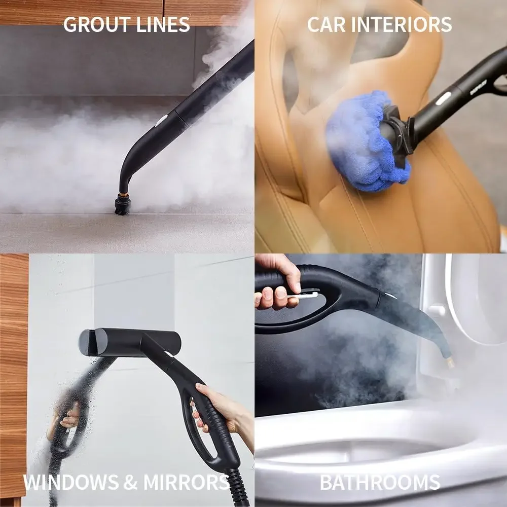 Steam Cleaner European Made Kills 99.99%* Bacteria Viruses for Disinfection and Cleaning Flooring, Cars, Tile, and M