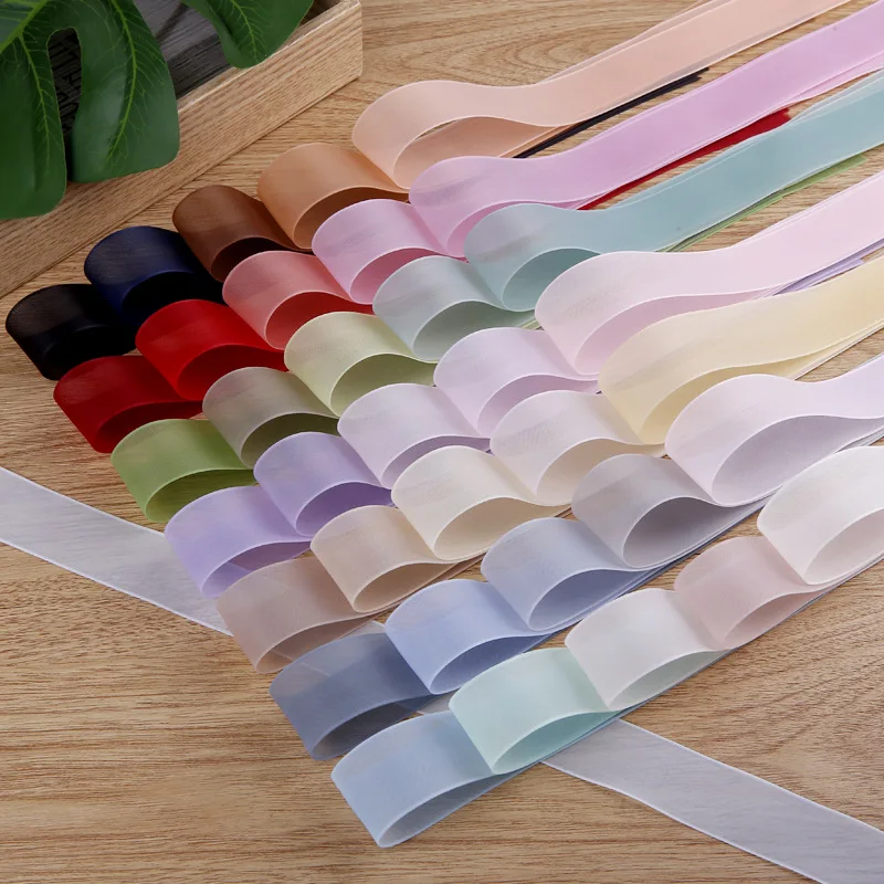 Matte Satin Organza Ribbon Decorative 3mm 7mm 10mm 16mm 25mm 40mm 50mm For DIY Sewing Crafts Supplies Material Bow Accessories