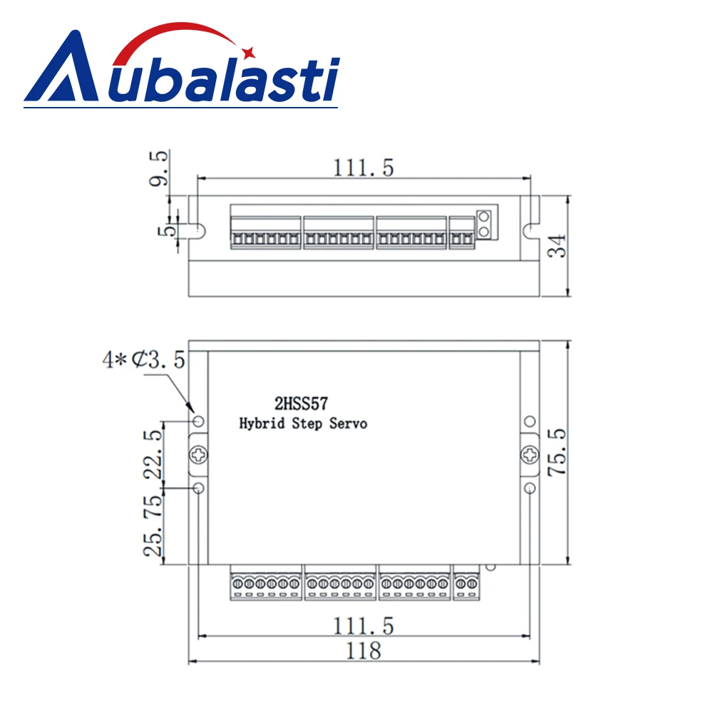 Aubalasti JMC 2Phase 24-60VDC 1.0-4.2A Hybrid Closed Loop Stepper Servo Driver 2HSS57 for NEMA23 Motor CNC Engraving Machine