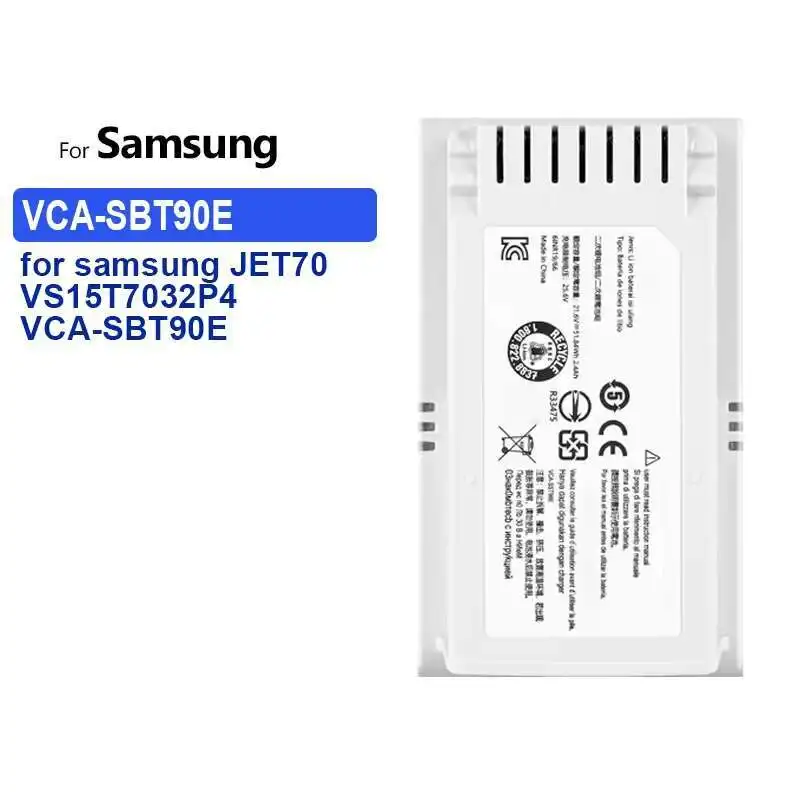 

For Samsung JET70 VS15T7032P4 Pet Vacuum Cleaner Battery - VCA - SBT90E for Optimal Pet Hair Cleaning Performance