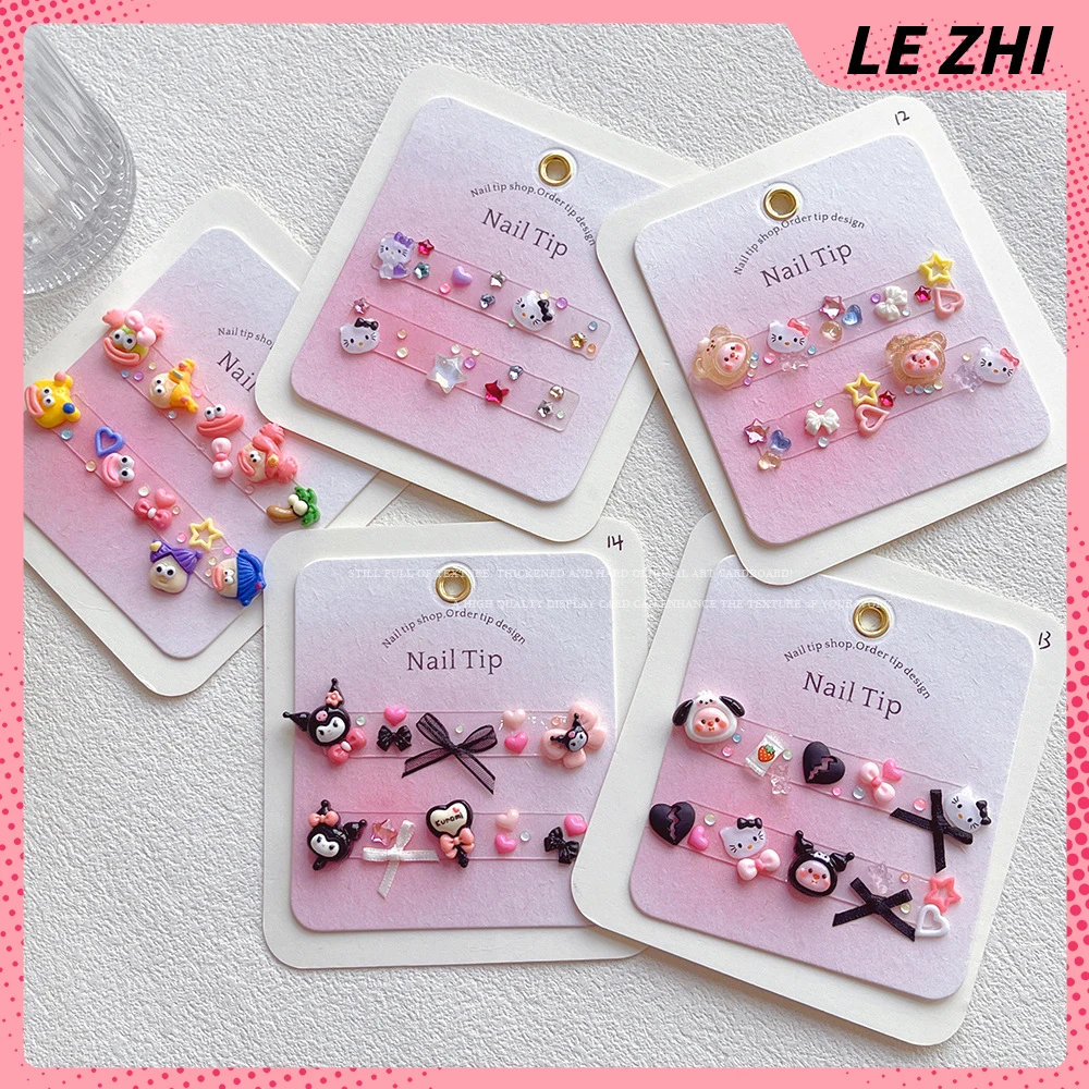 Kawaii hawaiian ische schwarze haut hallo kitty nagel zubehör jungfräuliches herz blinkende strass steine nagel liefert diy harz material packung