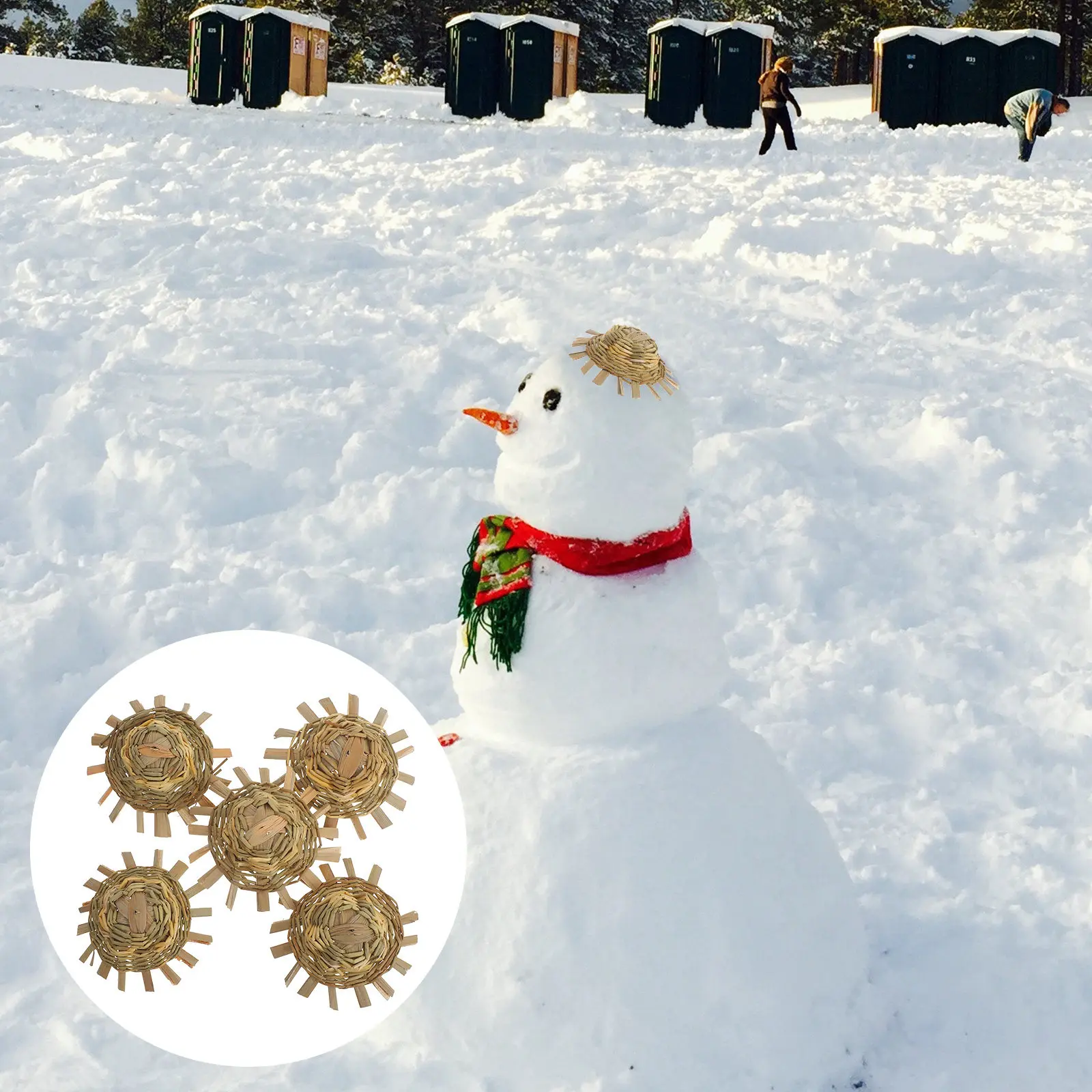 

Набор из 5 мини-соломенных шляпок (8-9 см) светло-желтого цвета для летнего пляжного декора, украшения в стиле луау, кантри-шик, DIY-поделок, костюмов для животных