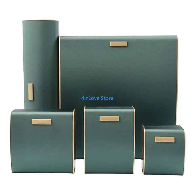 

T4MD Set Of 5 Elegant Jewelry Case Travel Friendly Storage Box for Various Ornaments Rings Necklaces Earrings Organizers