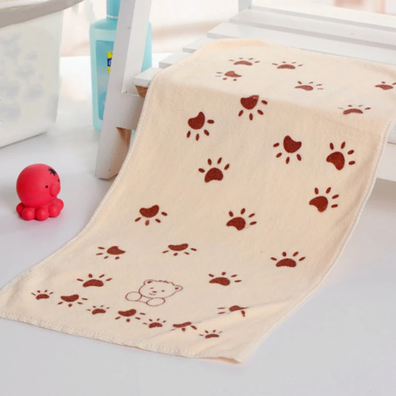 Children Towels Cartoon Bear Baby Boys Girls Bath Towels Soft Primary School Students Face Towel Toddlers Shower Products