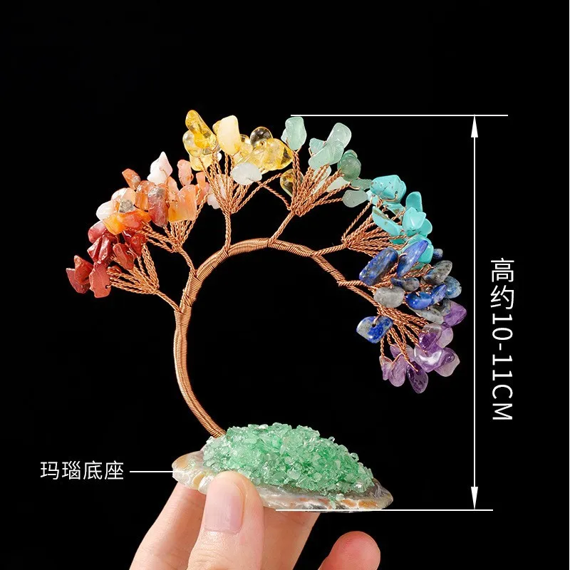 

Natural Crystal Money Tree Colorful Crystal Tree Lucky Money Symbolism Yoga Meditation Good Luck Item Home Decorative Gift