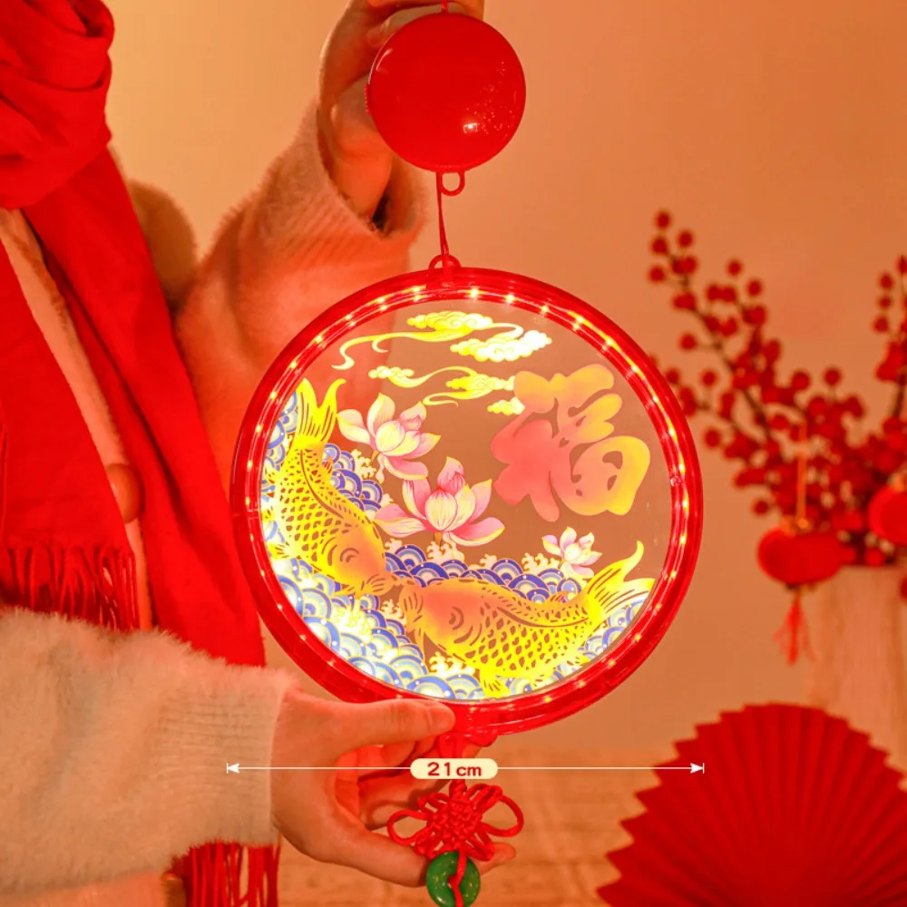 Fashion Acrylic Red Hanging Lanterns Red With Tassel Hanging Lights Good Luck Fu Character Lights Chinese New Year