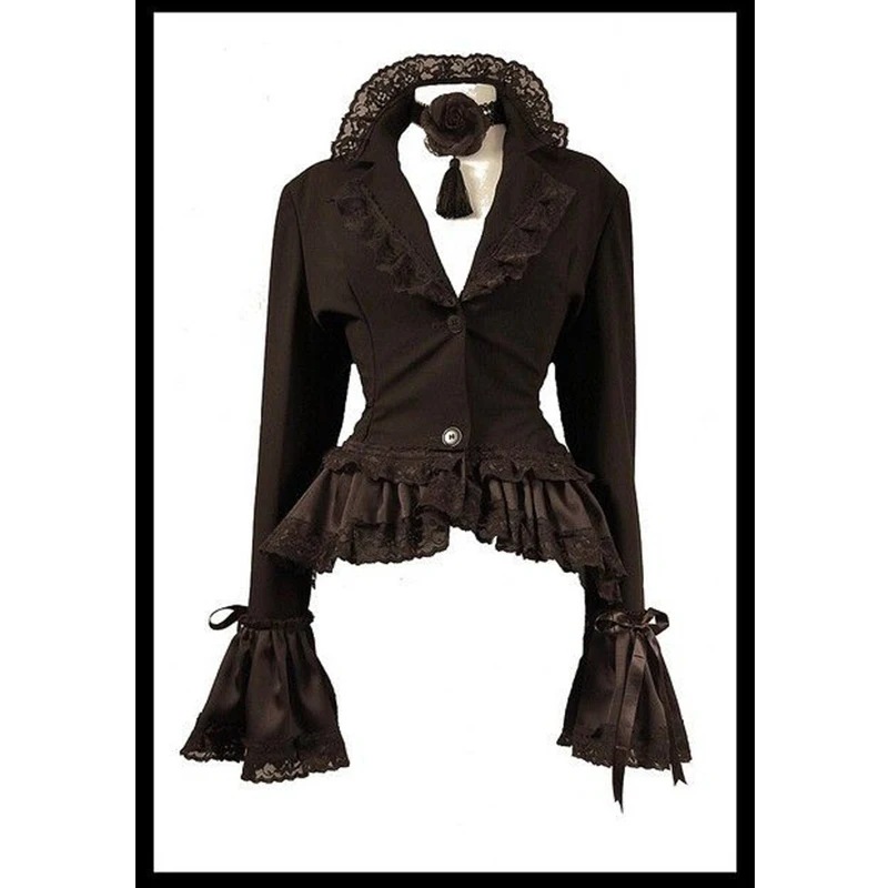 

Custom Made Renaissance Medieval Steam Top Jacke Coat Women Retro Long Sleeves Fancy Costume