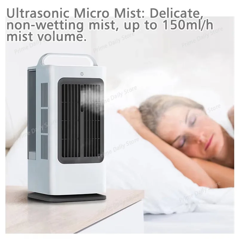 1700ml 3-IN-1 Mini Portable Air Cooler with Smart Touch Control 120 Degree Swing Air Conditioner 3-Speed Household Table