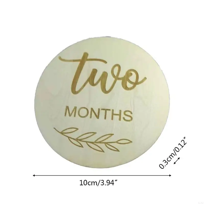 A5YC 12Pcs Photography Proop Baby Wooden Cards Newborn Monthly Growth Recording Cards
