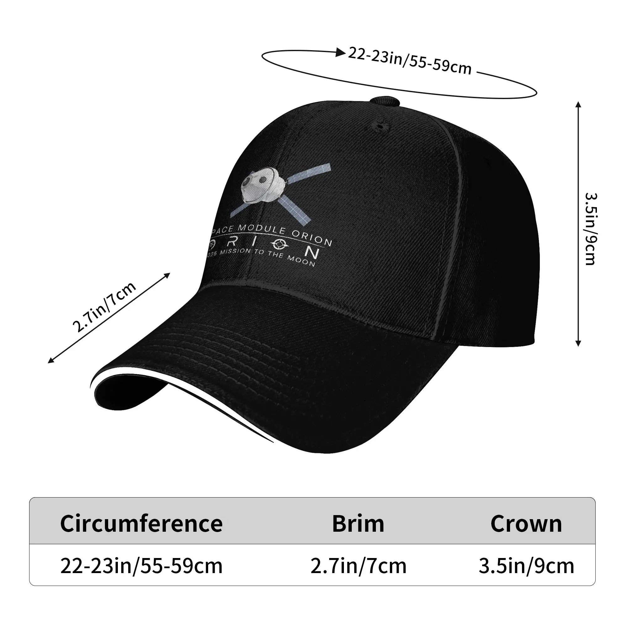 Artemis Orion Space Module 2026 Mission to the Moon Art Casual Baseball Cap Trucker Hat Summer Sun-Proof Baseball Caps