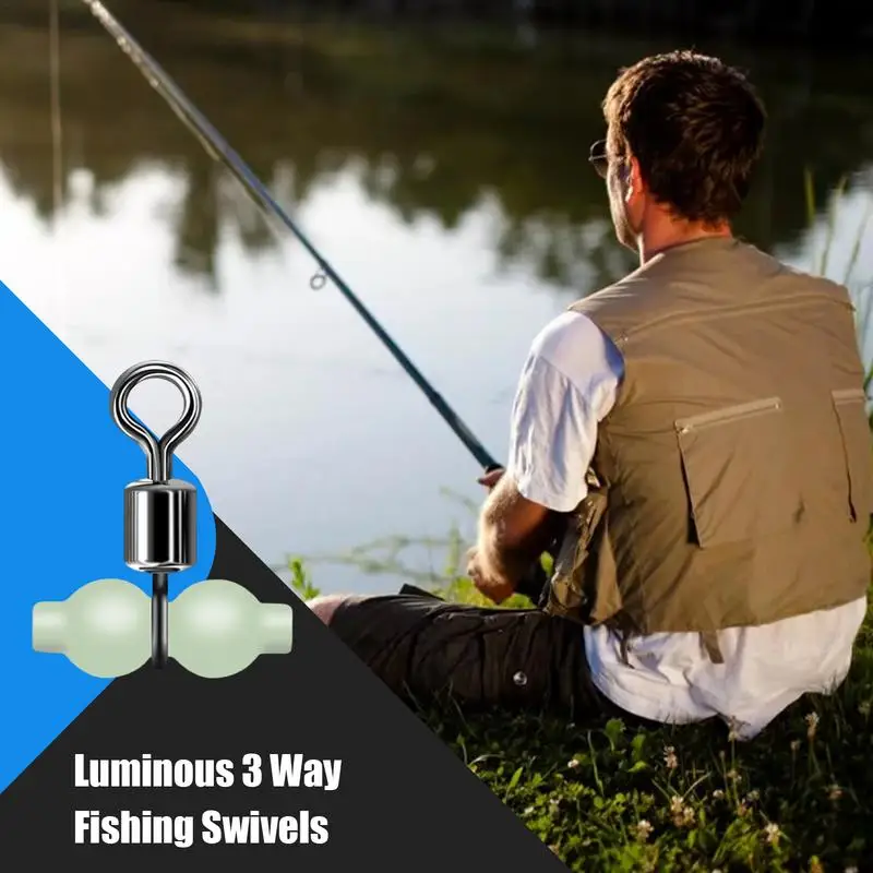 Swivels Fishing Tackle 8 Shape Glow In The Dark Swivel Fishing Tackle 10X Wear-Resistant Fishing Gears User Friendly Fishing