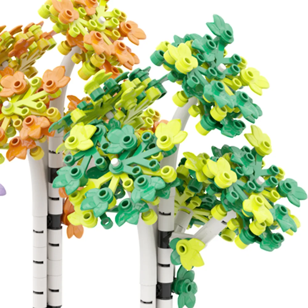 MOC Creative Build Bricks Tree Sets Garden Plant Forest Model DIY Assemble Natural City Street View Park Jungle Bricks Toys