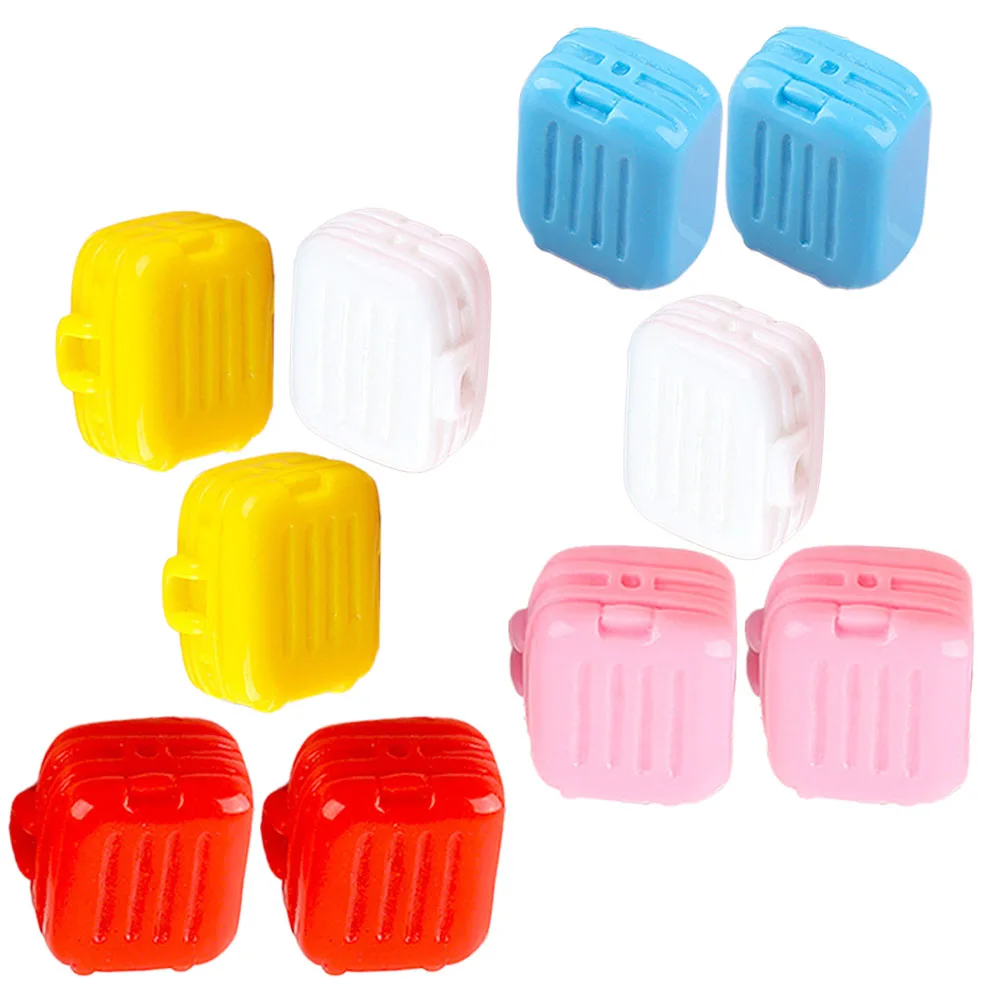 

10pcs Miniature Suitcase Ornaments Vintage Luggage Cases House Decor Micro Scene Plastic Mini Suitcase Toy Realistic