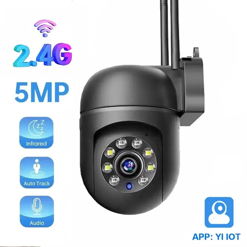 

YI IOT 2.4G Wifi PTZ Camera 5MP Auto Tracking Human Detection Two Way Audio Color Night Vision Mini Camera Indoor Baby Monitor