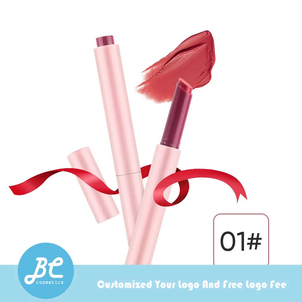 

Private Label and Dropshipping Matte Lipstick Lasting Waterproof Pigment Matte Moisturizer Lipstick Slim Pink Lipstick