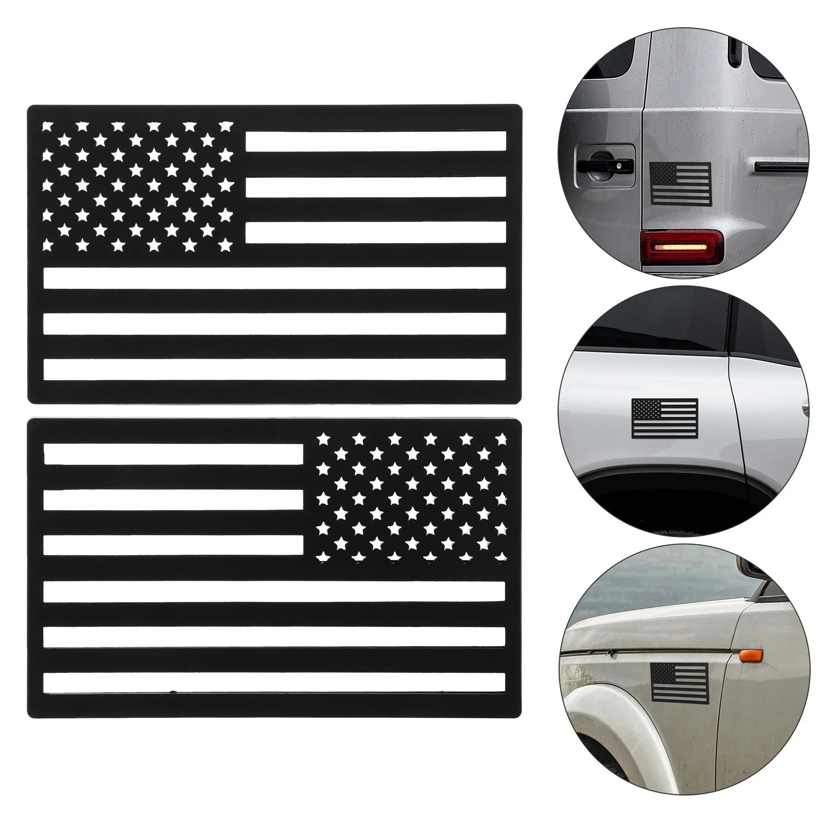 

1Pair Car Decal Hollowed American Flag for Trucks Suvs Off Road Vehicles Weather-Resistant Durable Patriotic Sticker
