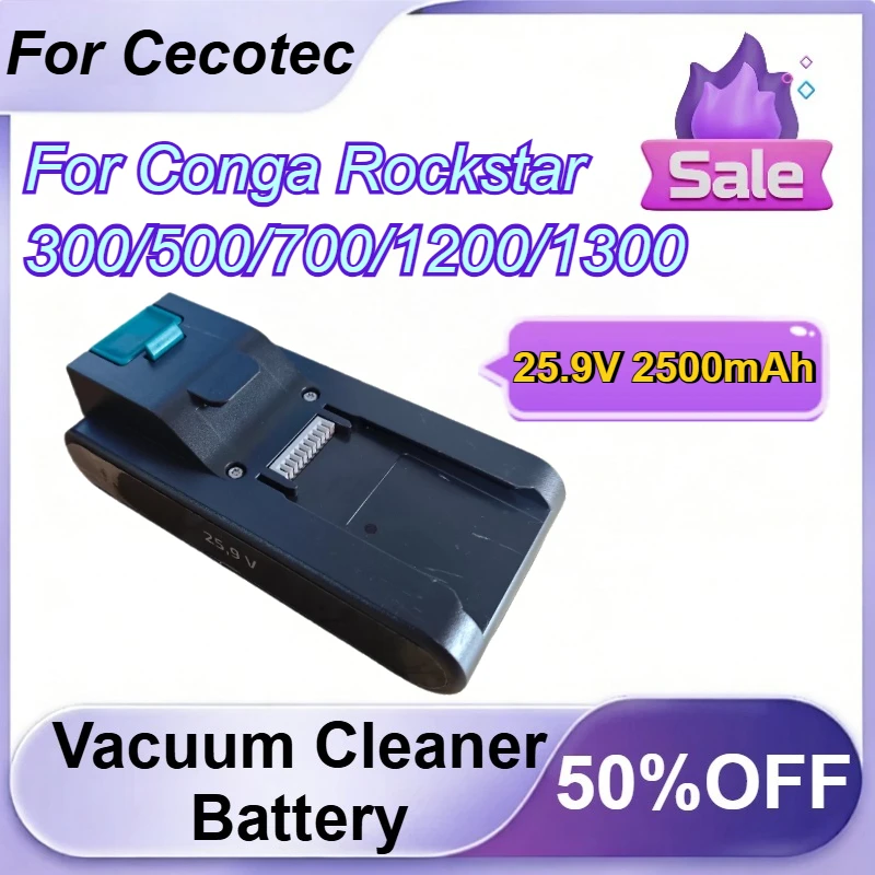 

25.9V 2500mAh Battery For Cecotec Conga Rockstar 300/500/700/1200/1300 Vacuum Cleaner Accessories