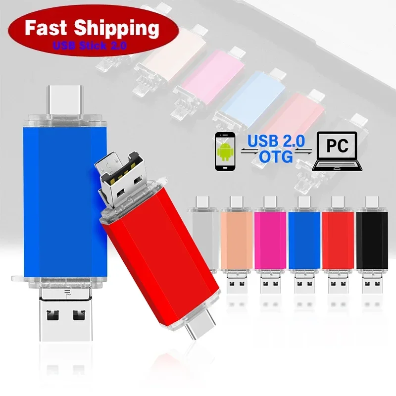 

Fast Shipping TYPE-C USB Flash Drive 64GB OTG Micro USB Pen Drive 32GB Memory Stick 16GB 3 in 1 Pendrive Creative Gifts 8GB