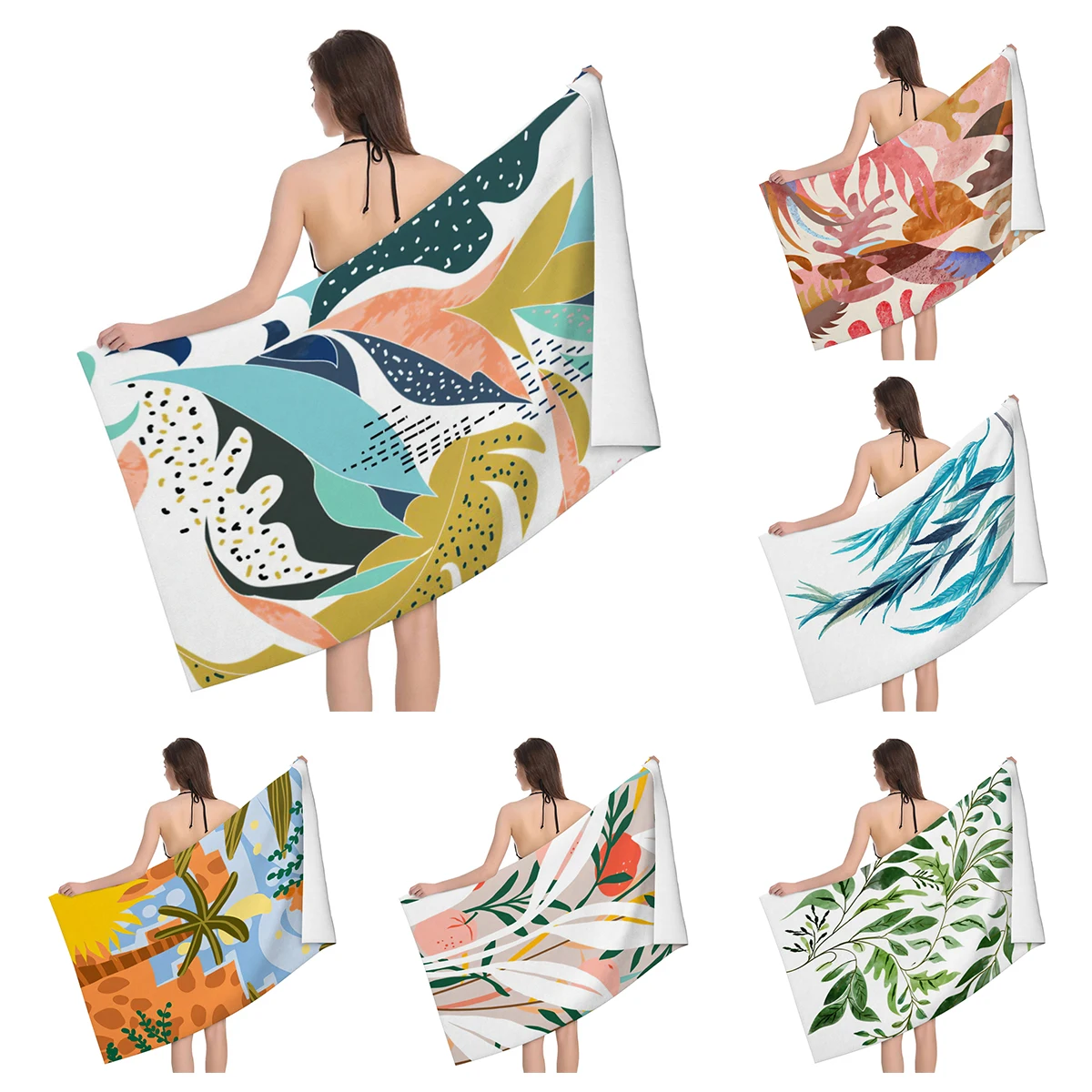 Home bath towels for the body towels bathroom quick drying microfiber beach Oil painting style man large sports towel morandi