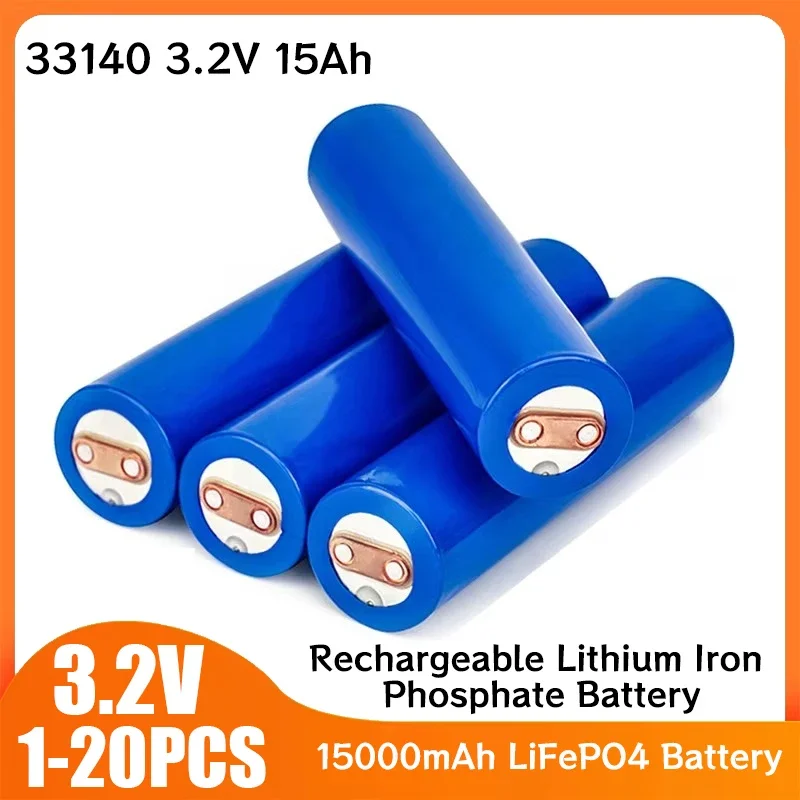 Batería económica 33140 3.2V 15Ah LiFePO4, larga vida útil para triciclo eléctrico, carrito de golf, semáforo