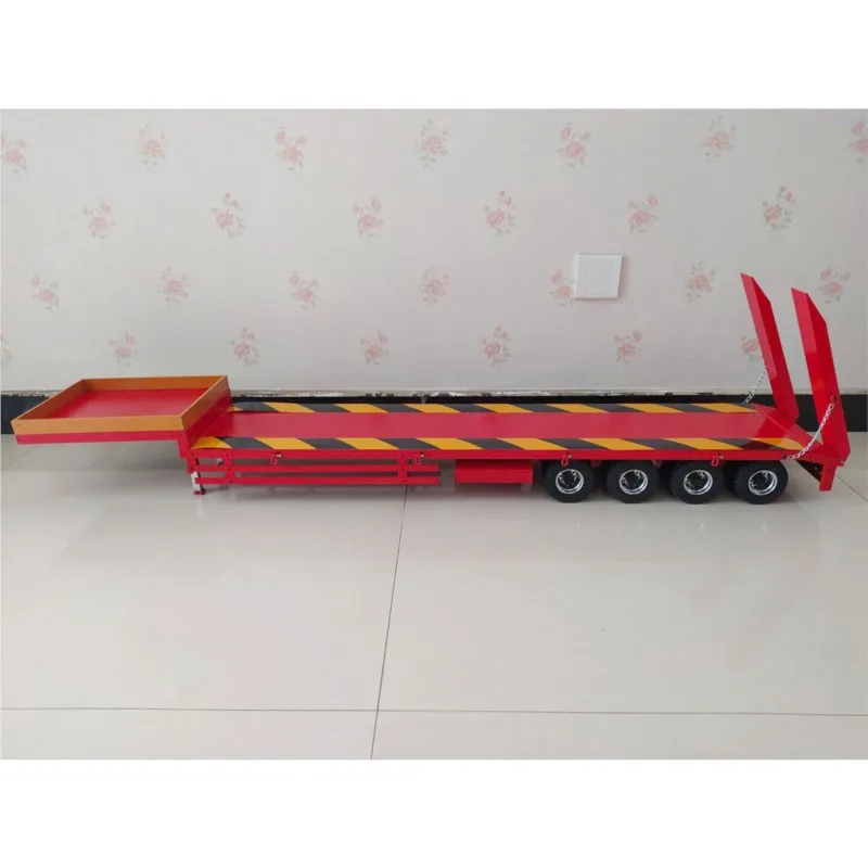 RC Metal 1/14 4-axle Trailer Model Painted Semi-trailer for Remote Control Tractor Truck Car Construction Vehicle Toy TH23239