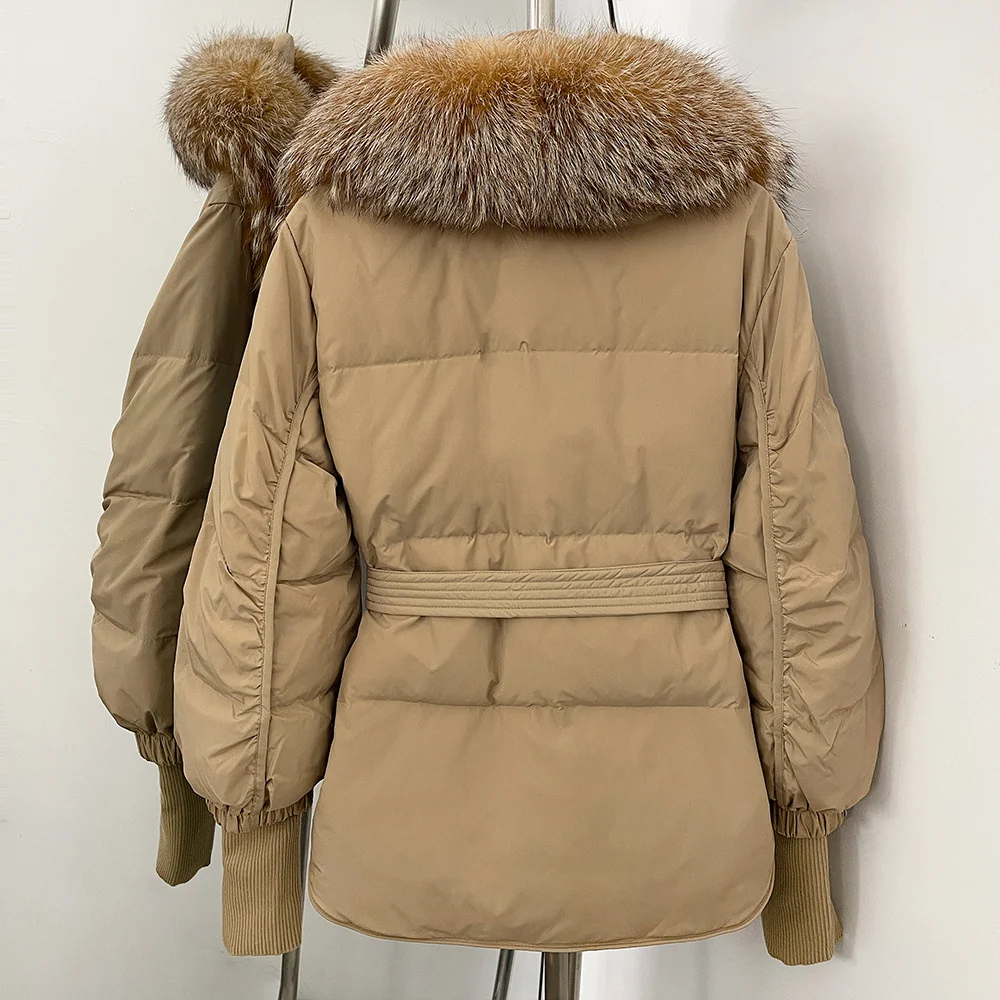 سترة شتوية نسائية لعام 2025 مع حزام وياقة كبيرة من الفرو سترة نسائية مبطنة بالقطن y2k حمالة صدر معطف جديدة عالية الجودة #3