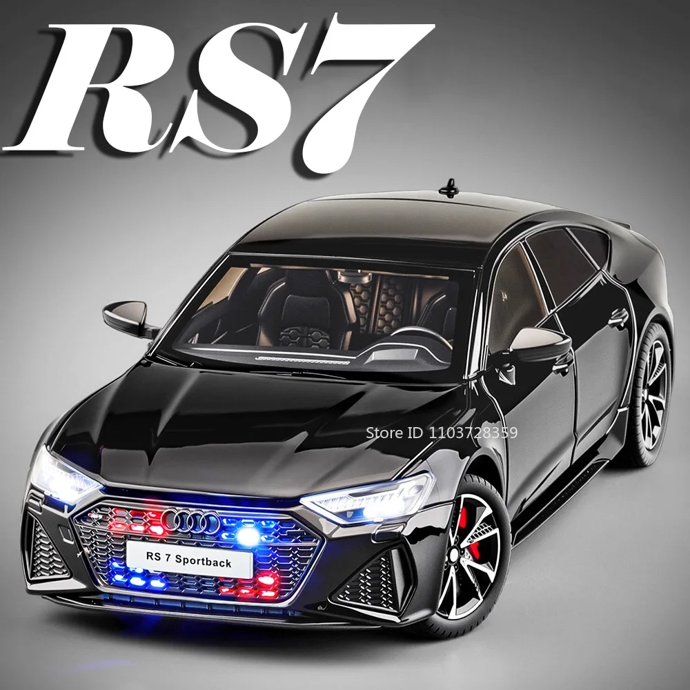 1:24 RS7 A6L modelo de coche de juguete aleación Diecast sonido luz puertas abiertas absorción de impacto tirar hacia atrás decoración vehículos para niños regalos