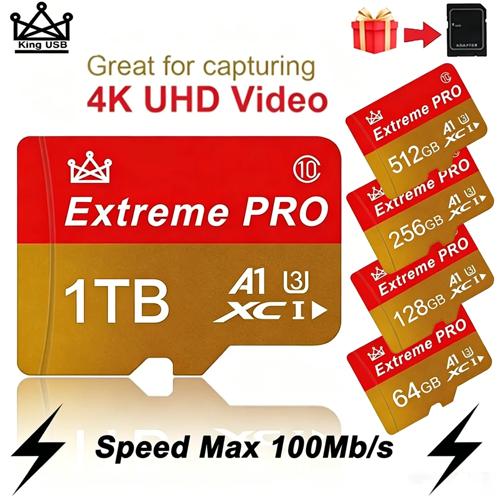 Micro TF SD 128GB 256GB 512GB SD Card Memory Card U3 V30 High Speed 2026 New For Drone GoPro Action Camera 4K Aerial Photography