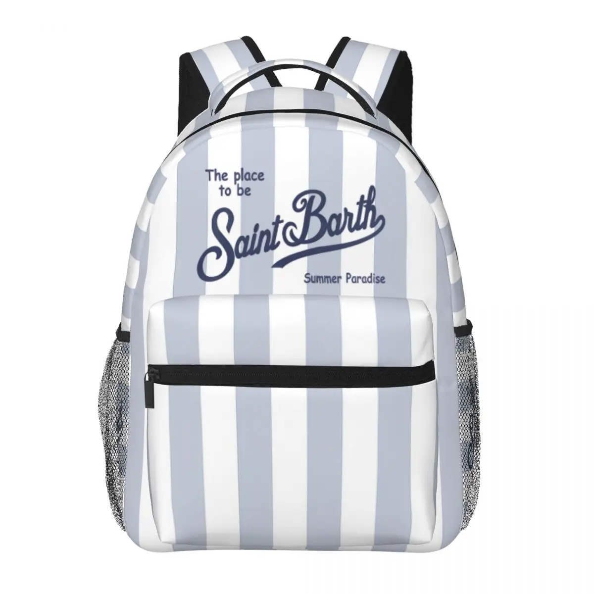 

S-Saint B-Barth Student School Bookbag Canvas Daypack Elementary High College Travel Bags 16in