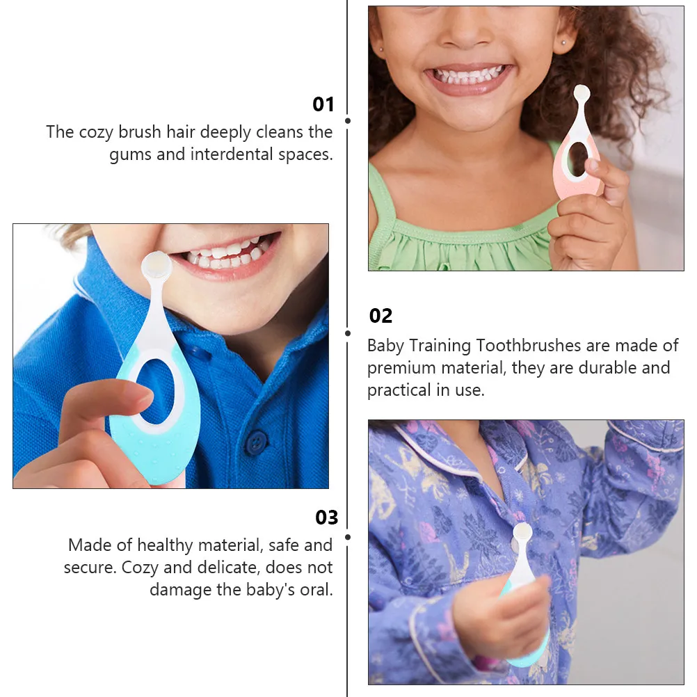 

4Pcs Toddler Toothbrush Baby Oral Care Toothbrush Fine Bristles Deep Cleaning Ergonomic Design Safe Healthy Material for Newborn