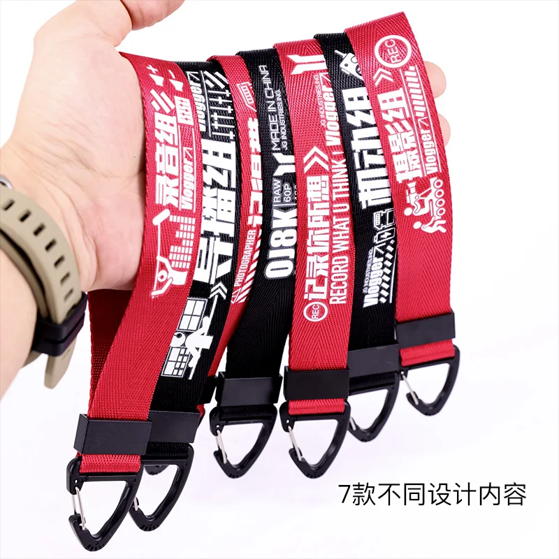 Vlogger Photographer Wrist Strap Nylon Anti-lost Lanyard with Triangle Hanging Buckle Keychain
