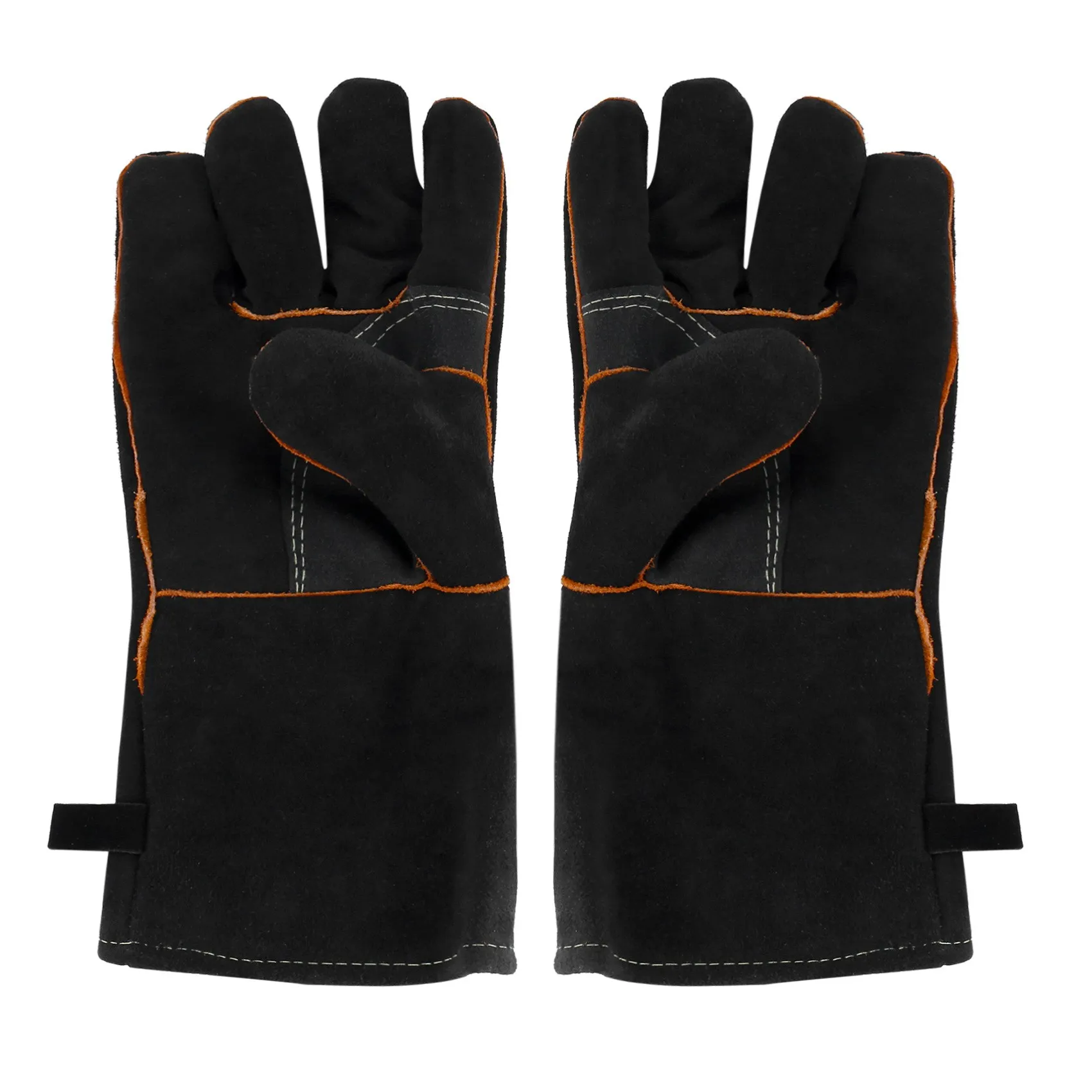 SQPP-Extreme Heat&Fire Resistant Gloves Leather With Stitching,Mitts Perfect For Fireplace,Stove,Oven,Grill,Welding,Bbq,Mig,Pot