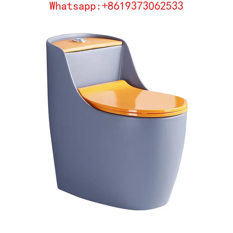 

62 Long Toilet Small Apartment Anti-splashing Water Deodorant Large Diameter Siphon Household Creative Color Egg Toilet