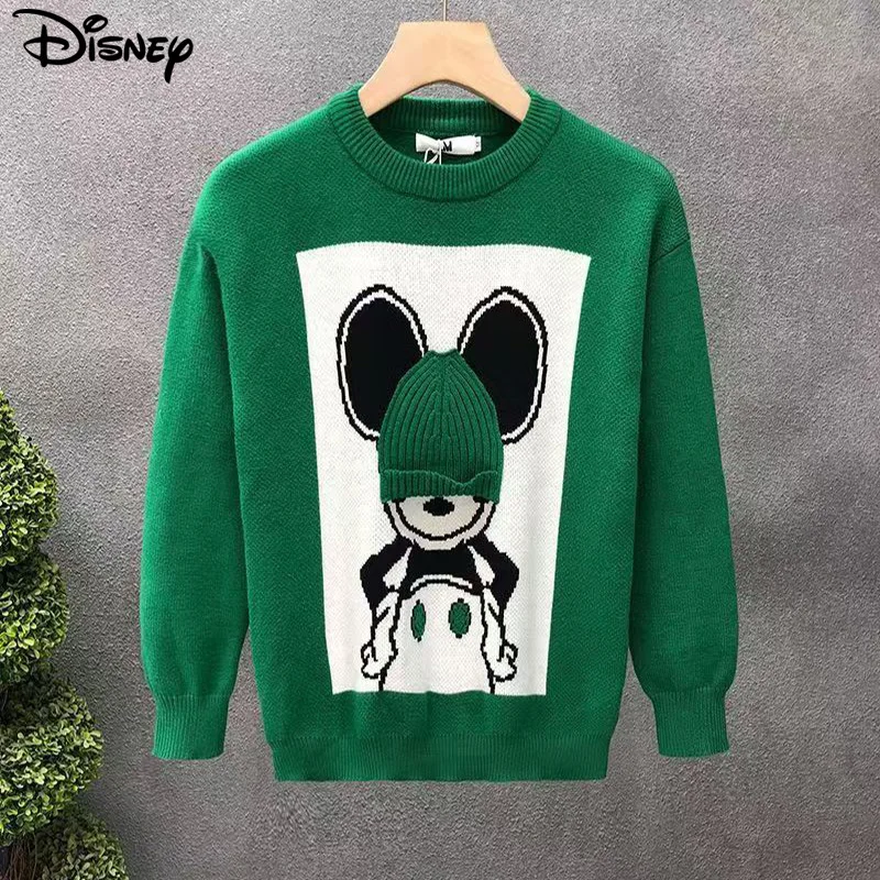 Disney New Arrival Top Fashion Casual Cotton Knitting Mickey Mouse Pullover Autumn And Winter Heavy Plush O-Neck Sweaters